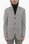 Corneliani District Check Virgin Wool Unlined 3-button Blazer With Side