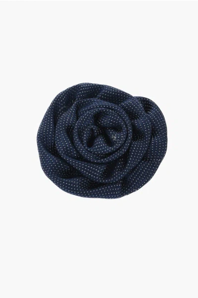 Corneliani Dotted Silk Lapel Brooch
