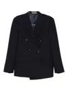 Corneliani Double-breasted Blazer In Black