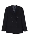 Corneliani Double-breasted Blazer In Black