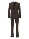 Corneliani Double-breasted Peak-lapel Suit In Brown