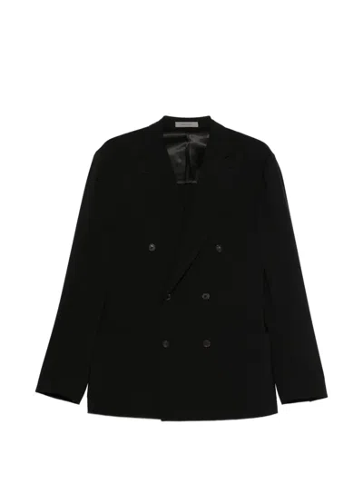 Corneliani Double-breasted Suit In Black
