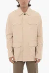 Corneliani Double-layered Blazer With Hidden Placket In White