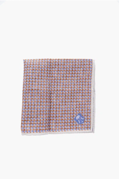 Corneliani Double Patterned Silk Panama Pocket Square