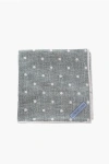 Corneliani Double Patterned Silk Pocket Square In Gray
