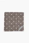 Corneliani Double Patterned Silk Pocket Square In Gray