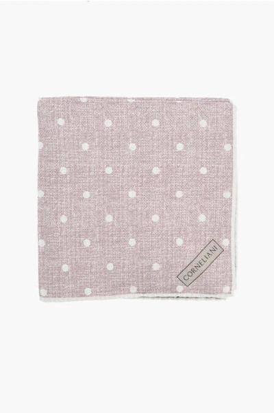 Corneliani Double Patterned Silk Pocket Square In Pink