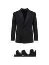 Corneliani Double-breasted Blazer In Black