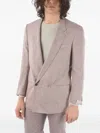 Corneliani Double-breasted Jacket In Pink