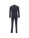 Corneliani Double-breasted Lapel-pin Suit In Blue