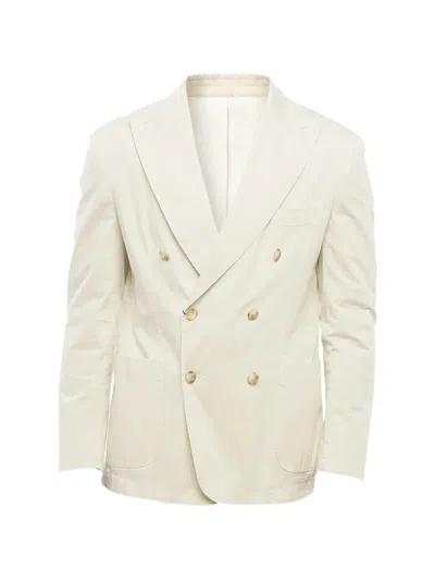 Corneliani Double-breasted Peak-lapel Blazer In White