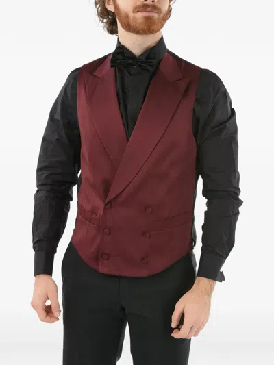 Corneliani Double-breasted Peak-lapel Waistcoat In Red