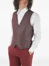 Corneliani Maroon Double Breasted Waistcoat In Brown