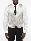 Corneliani Double-breasted Silk Waistcoat In Neutral