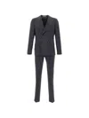 Corneliani Double-breasted Suit In Black