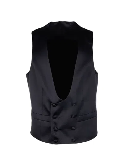 Corneliani Double-breasted Waistcoat In Black