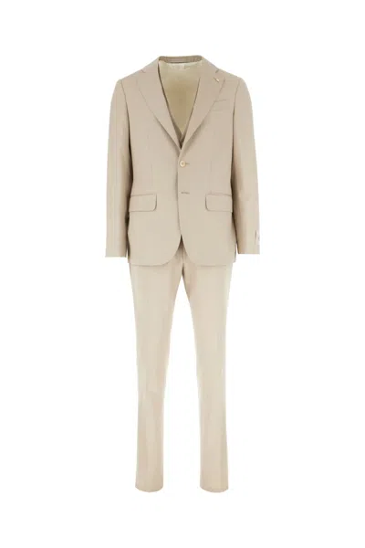 Corneliani Dove Grey Wool Suit In Beige