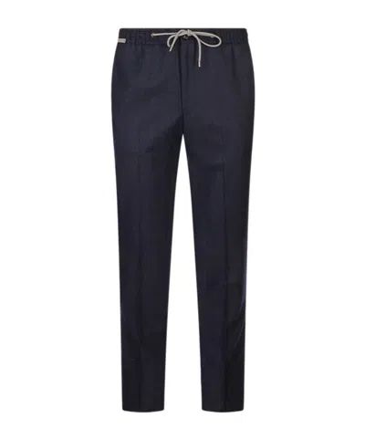Corneliani Drawstring Casual Pants In Blue