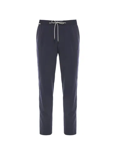 Corneliani Drawstring Trousers In Blue