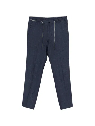Corneliani Drawstring Trousers In Blue