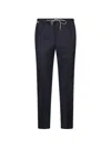 Corneliani Virgin Wool Drawstring Trousers In Blue