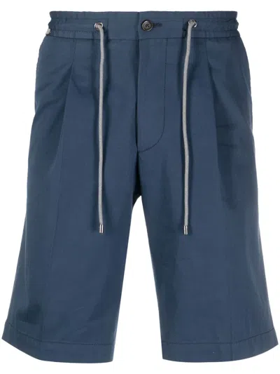 Corneliani Drawstring-waist Chino Shorts In Blau