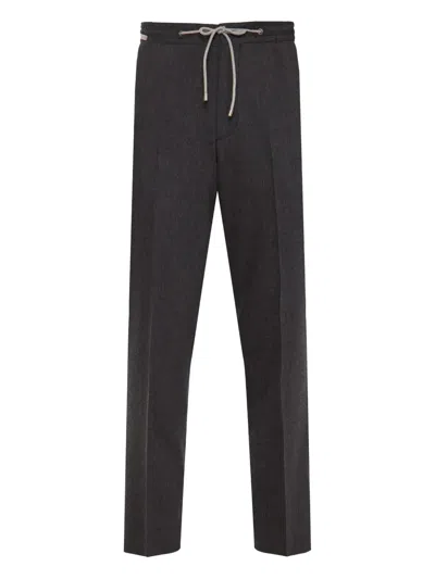 Corneliani Drawstring-waist Trousers In Black