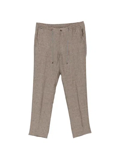 Corneliani Drawstring-waistband Straight-leg Trousers In Neutral