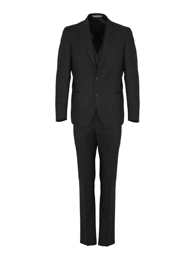 Corneliani Dress With Wool Vest In Navy Blue Drop 7 In Black