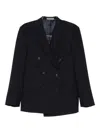 Corneliani Double-breasted Blazer In Black