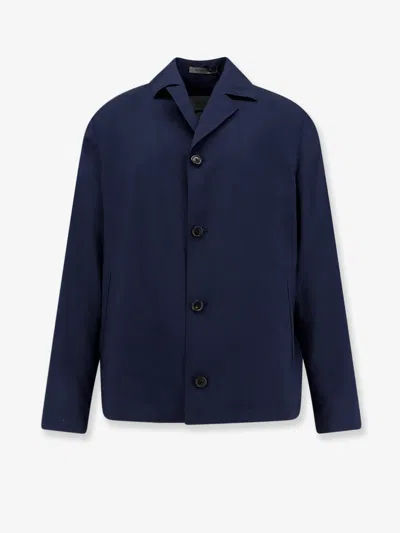 Corneliani Edge Virgin Wool And Silk Jacket In Blue