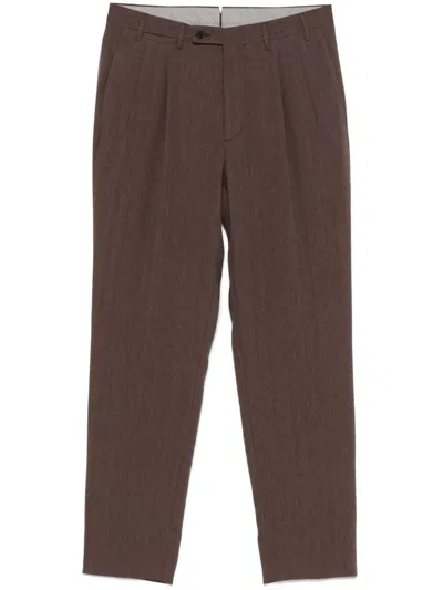 Corneliani Elegant Trousers In Brown Virgin Wool