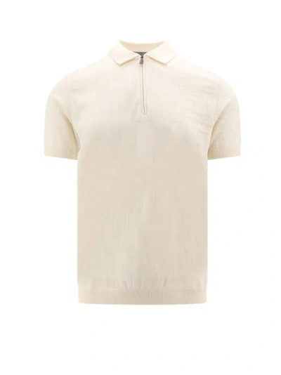 Corneliani Cotton Polo Shirt In Neutrals