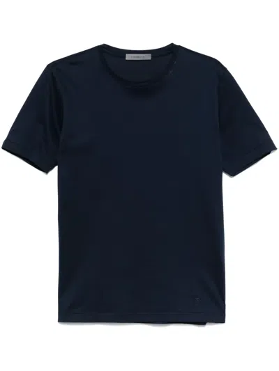 Corneliani T-shirt Mit Logo-stickerei In Blau