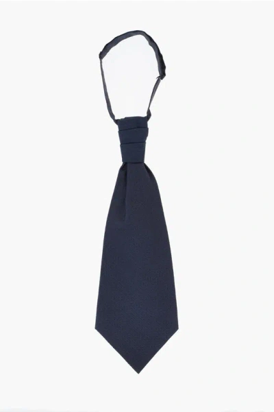 CORNELIANI EMBROIDERED SILK ASCOT TIE