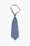 Corneliani Embroidered Silk Ascot Tie In Blue