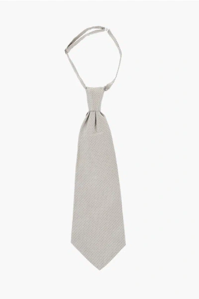Corneliani Embroidered Silk Ascot Tie