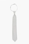 Corneliani Embroidered Silk Ascot Tie In Gray
