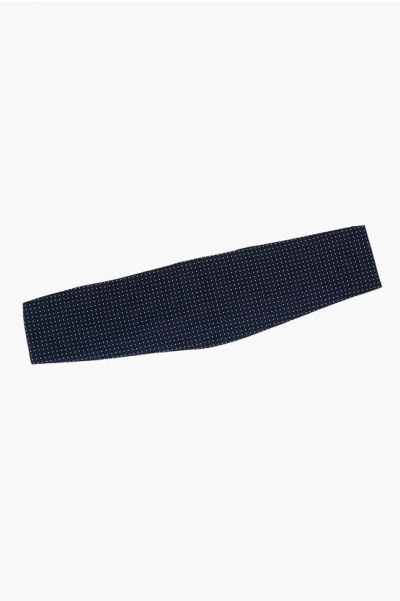 Corneliani Embroidered Silk Cummerbund In Blue