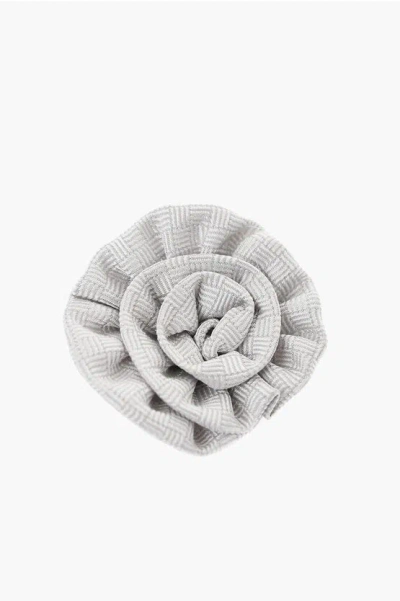 Corneliani Embroidered Silk Lapel Brooch