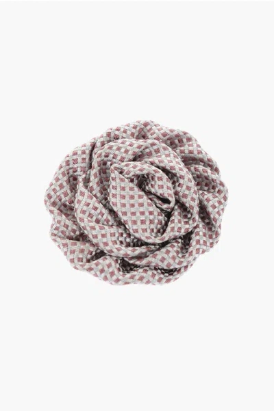 Corneliani Embroidered Silk Lapel Brooch