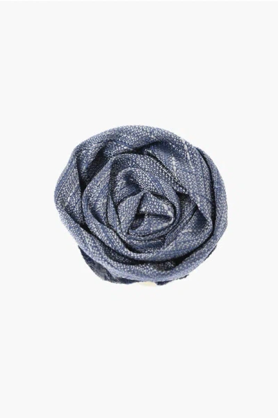 Corneliani Embroidered Silk Lapel Brooch