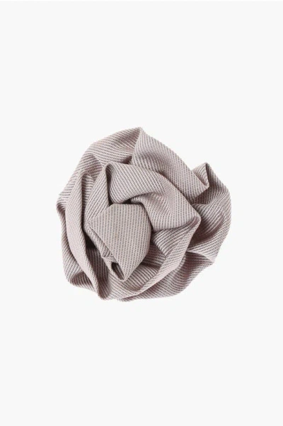 Corneliani Embroidered Silk Lapel Brooch