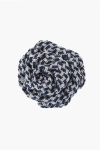 Corneliani Embroidered Silk Lapel Brooch