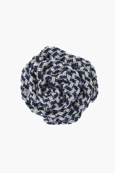 Corneliani Embroidered Silk Lapel Brooch