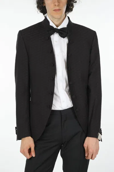 Corneliani Embroidered Virgin Wool Blazer In White