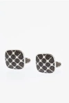 Corneliani Enameled Brass Cufflinks With Swarovskis