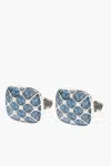 Corneliani Enameled Brass Cufflinks With Swarovskis