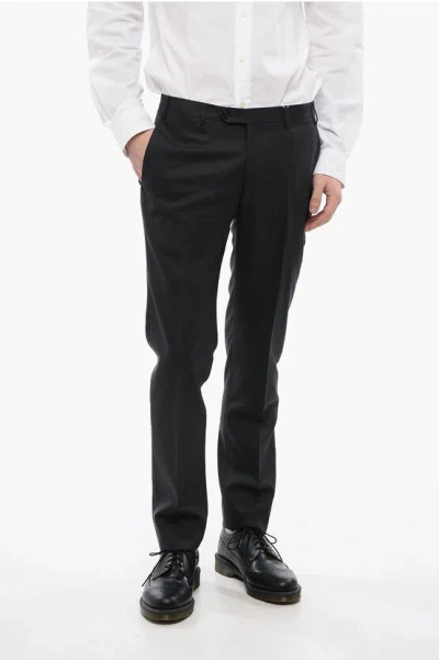 Corneliani Extrafine Wool Academy Pants In Black