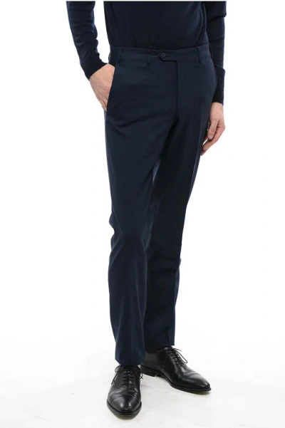 Corneliani Extrafine Wool Leader Pants In Blue